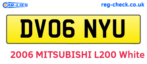 DV06NYU are the vehicle registration plates.
