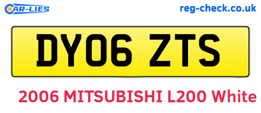 DY06ZTS are the vehicle registration plates.