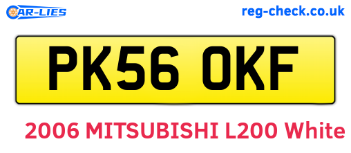 PK56OKF are the vehicle registration plates.