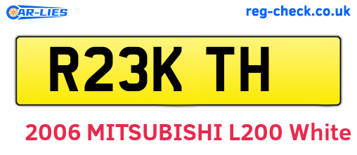 R23KTH are the vehicle registration plates.