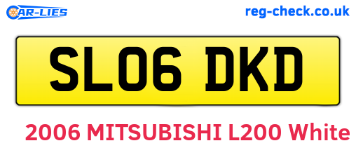 SL06DKD are the vehicle registration plates.