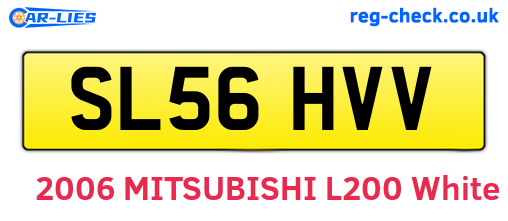 SL56HVV are the vehicle registration plates.