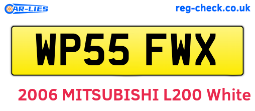 WP55FWX are the vehicle registration plates.