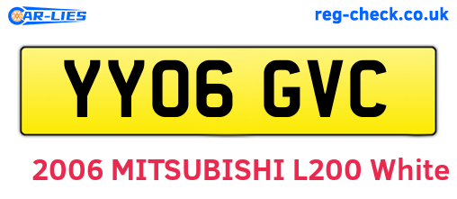 YY06GVC are the vehicle registration plates.