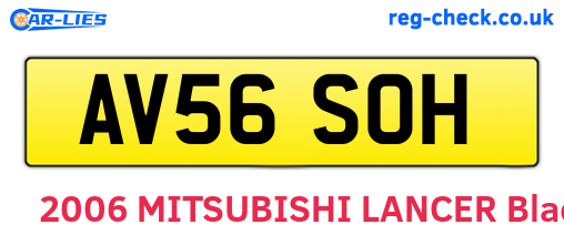 AV56SOH are the vehicle registration plates.