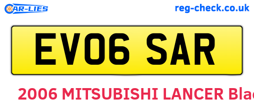 EV06SAR are the vehicle registration plates.