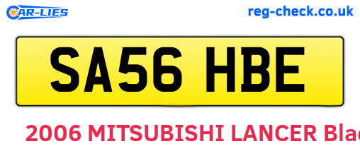SA56HBE are the vehicle registration plates.