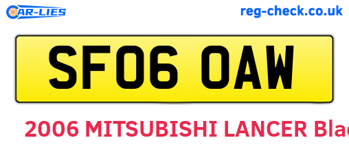 SF06OAW are the vehicle registration plates.