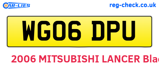 WG06DPU are the vehicle registration plates.