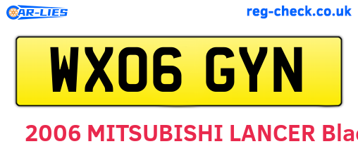 WX06GYN are the vehicle registration plates.