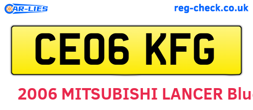CE06KFG are the vehicle registration plates.