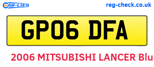 GP06DFA are the vehicle registration plates.