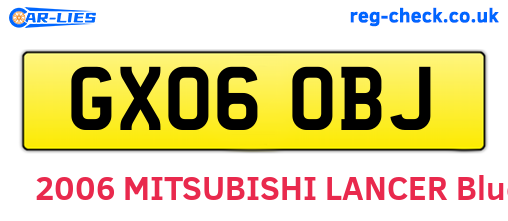 GX06OBJ are the vehicle registration plates.