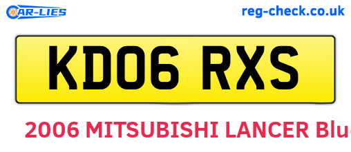 KD06RXS are the vehicle registration plates.