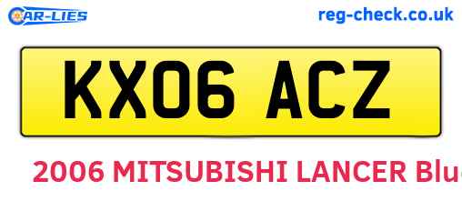 KX06ACZ are the vehicle registration plates.