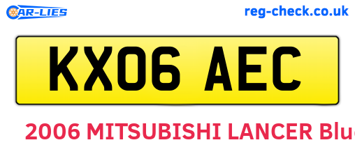 KX06AEC are the vehicle registration plates.
