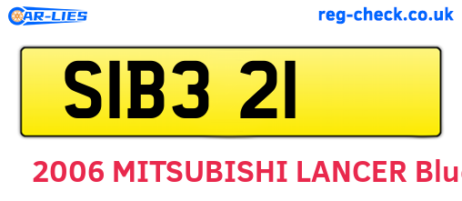 SIB321 are the vehicle registration plates.