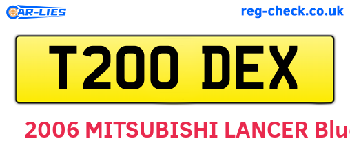 T200DEX are the vehicle registration plates.
