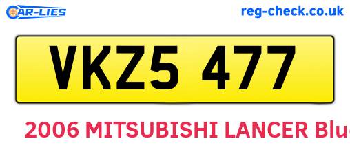 VKZ5477 are the vehicle registration plates.