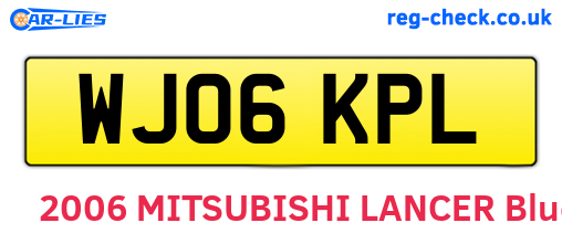 WJ06KPL are the vehicle registration plates.