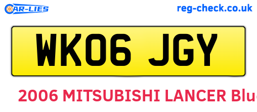 WK06JGY are the vehicle registration plates.