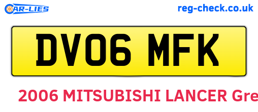 DV06MFK are the vehicle registration plates.