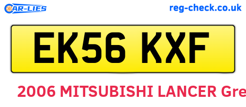EK56KXF are the vehicle registration plates.