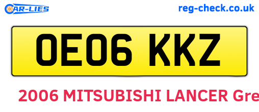 OE06KKZ are the vehicle registration plates.