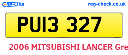 PUI3327 are the vehicle registration plates.