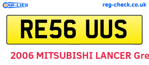 RE56UUS are the vehicle registration plates.