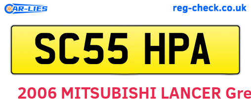SC55HPA are the vehicle registration plates.