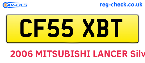 CF55XBT are the vehicle registration plates.
