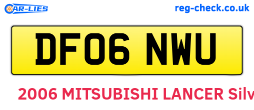 DF06NWU are the vehicle registration plates.
