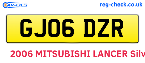 GJ06DZR are the vehicle registration plates.