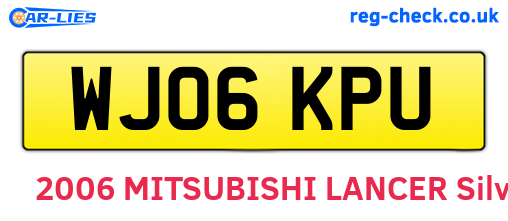 WJ06KPU are the vehicle registration plates.