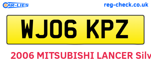 WJ06KPZ are the vehicle registration plates.