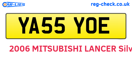 YA55YOE are the vehicle registration plates.