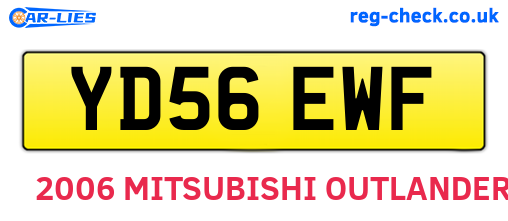 YD56EWF are the vehicle registration plates.