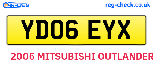YD06EYX are the vehicle registration plates.