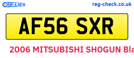AF56SXR are the vehicle registration plates.