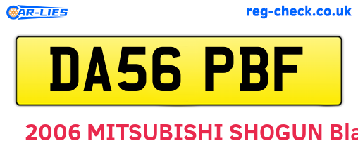 DA56PBF are the vehicle registration plates.
