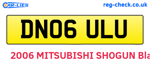 DN06ULU are the vehicle registration plates.