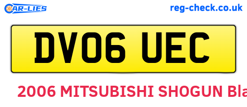 DV06UEC are the vehicle registration plates.