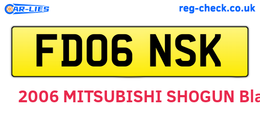 FD06NSK are the vehicle registration plates.