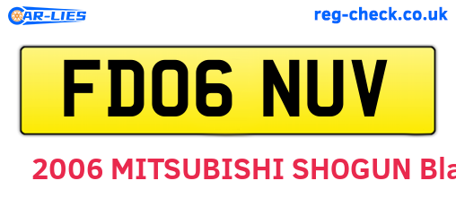 FD06NUV are the vehicle registration plates.