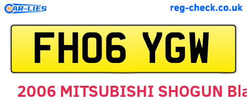 FH06YGW are the vehicle registration plates.