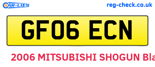 GF06ECN are the vehicle registration plates.