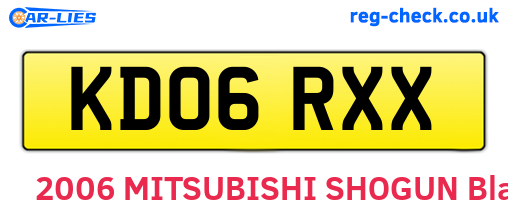 KD06RXX are the vehicle registration plates.