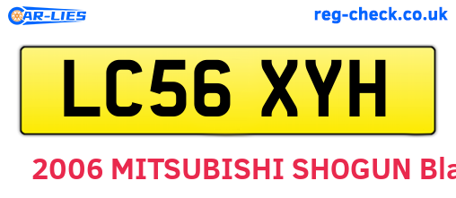LC56XYH are the vehicle registration plates.