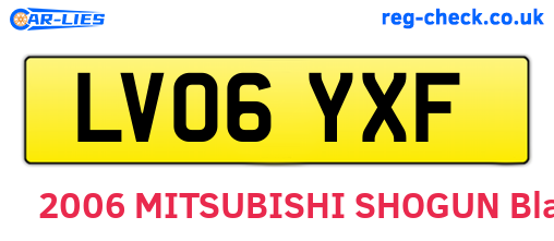 LV06YXF are the vehicle registration plates.